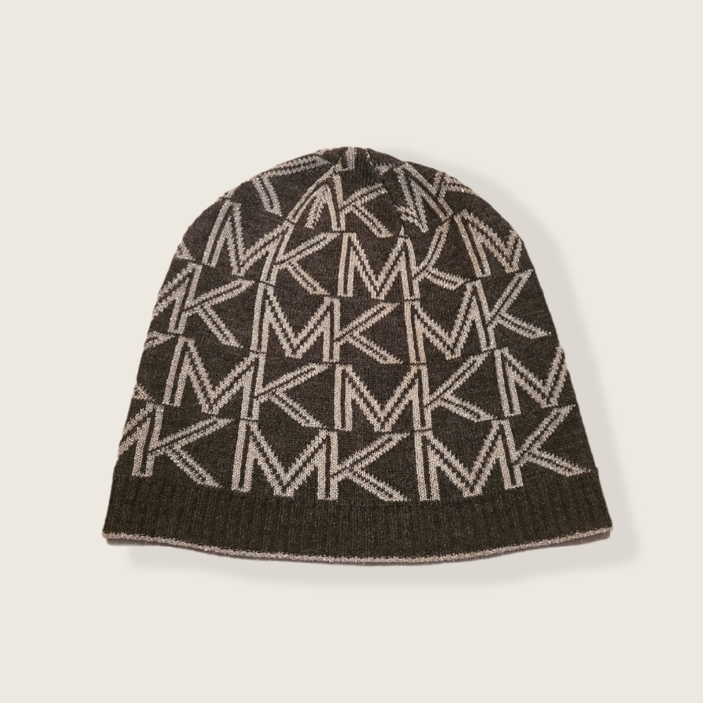 Michael Kors Metallic & Brown knitted logo beanie - Picture 4 of 9